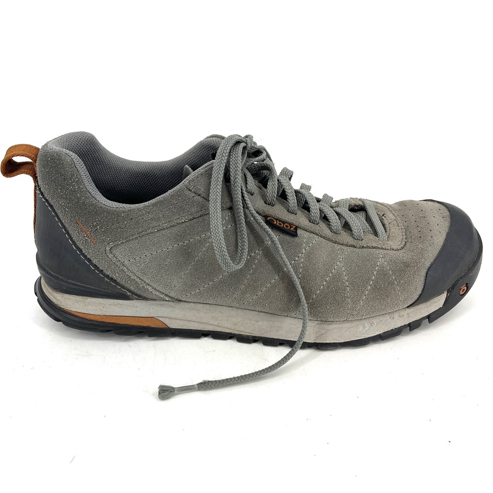 Oboz Mens Bozeman Low Leather Grey Suede Lace Up Hiking Trail Shoes Size 8.5